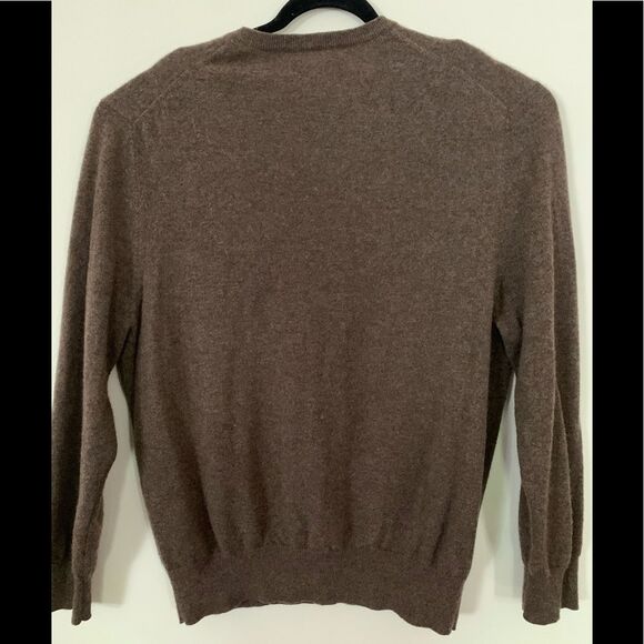 Kenneth Roberts chocolate 100% cashmere V-neck sweater, warm, elegant, XL - Picture 6 of 6